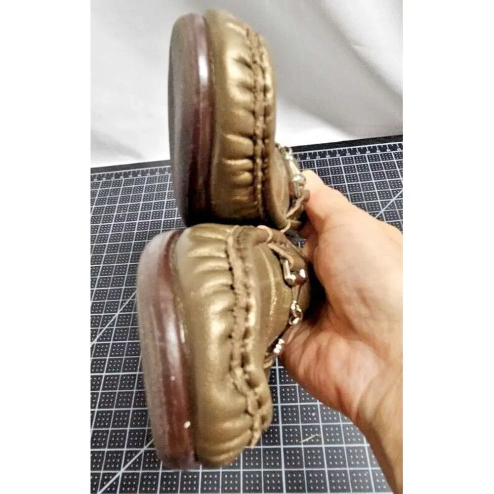 SAS Tripad cofort metro horsebit loafers shoes gold metallic Sz‎ 5.5 M